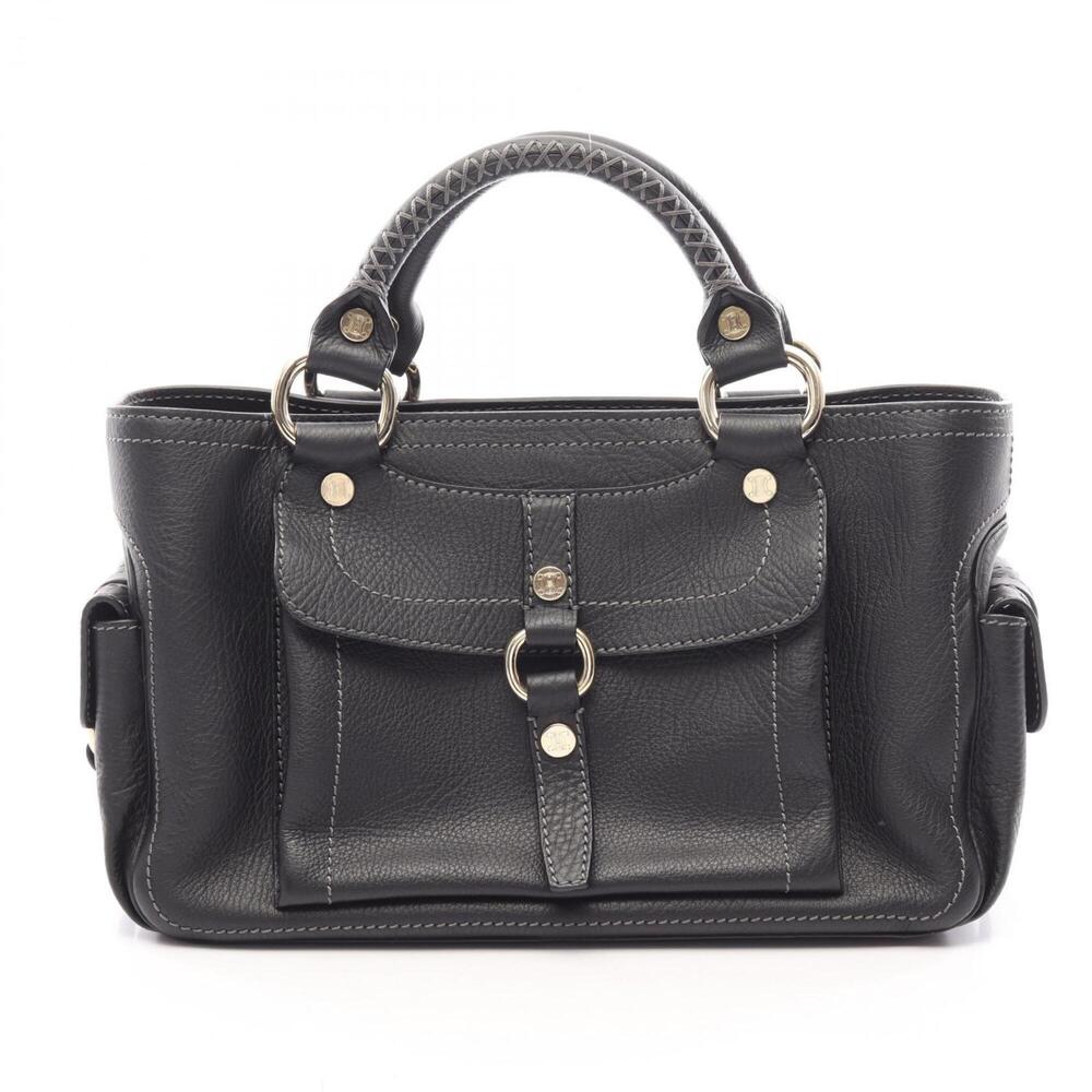 Celine Boogie Bag Handbag, Leather, Women's, Black